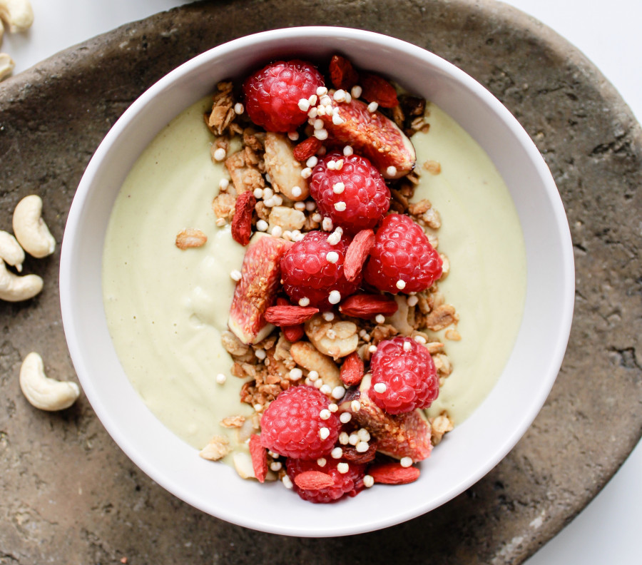 Kešu krém s Matchou